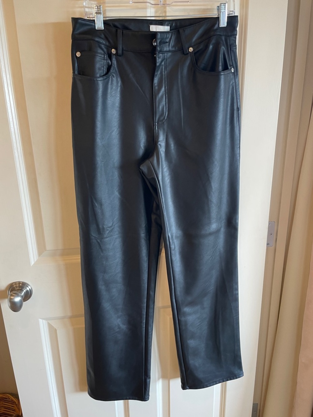 H&M Black Faux Leather Pants